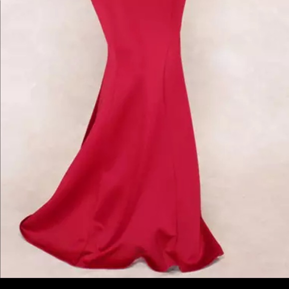 Women’s sexy v neck off the shoulder evening gown - Picture 2 of 6